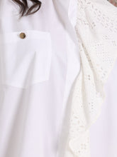 Cotton & Borderie Anglaise Shirt Dress with Rose Gold Buttons
