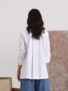 Cotton & Broderie Anglaise Buttoned Shirt