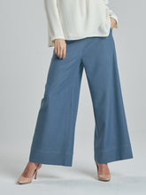 Vintage Blue Denim Trousers with Coral Stitches