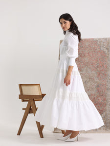 Cotton & Borderie Anglaise Tiered Dress
