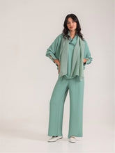 Sea Green Cowl Top with Gold Buttons