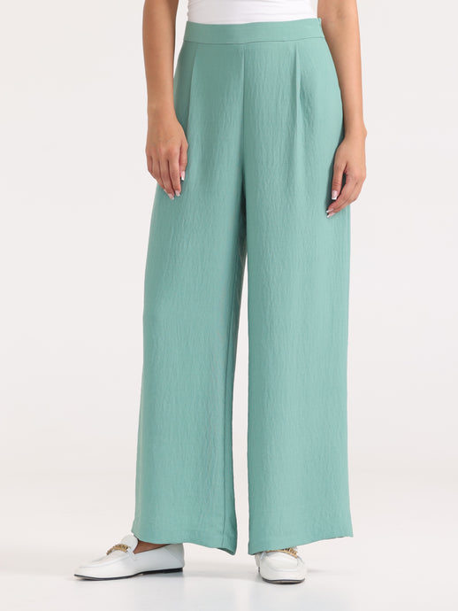Sea Green Classic Trousers with Pleats