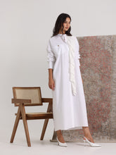 Cotton & Borderie Anglaise Shirt Dress with Rose Gold Buttons
