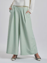 Pastel Green Trousers with Gold Zipper