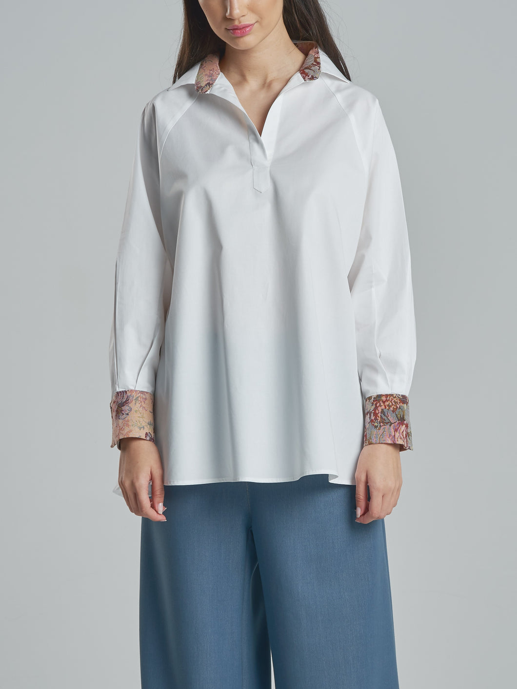 White & Floral Shirt