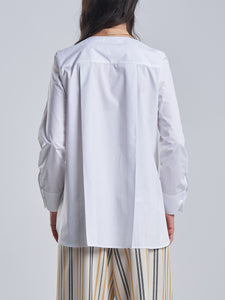 White Cotton Top with A Maple Front Panel