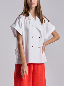 Double Breasted Short Sleeves Shirt