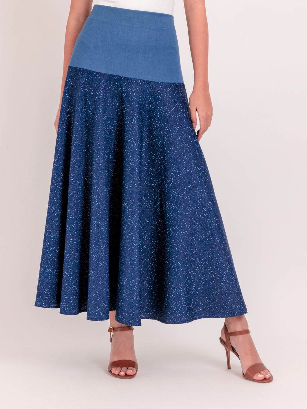 Denim & Marine Blue Skirt