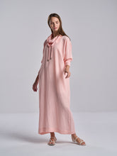 Blush Pink Textured Drawstring Dress