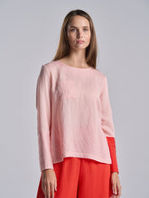 Blush Pink Top with a Red Cuff