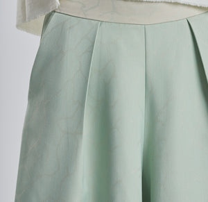 Pastel Green Trousers with Gold Zipper