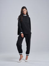 Silky Black Trousers with a Touch of Silver