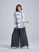 Washed Grey Wide-Cut Trousers