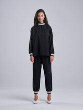 Silky Black Trousers with a Touch of Silver