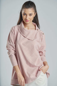 Pink Checkered with gold buttons