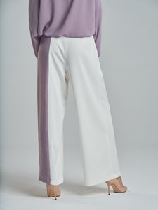 Dusty Purple & White Trousers