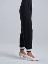 Silky Black Trousers with a Touch of Silver
