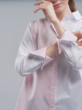 Two Toned Oversized Pink and White Shirt