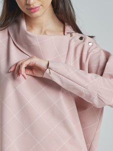 Pink Checkered with gold buttons
