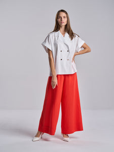 Double Breasted Short Sleeves Shirt