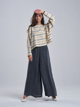 Washed Grey Wide-Cut Trousers