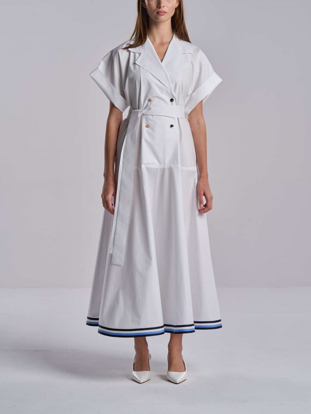 Double-Breasted Dress With Gold Buttons