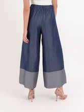 Denim Blue Wide-Leg Culottes