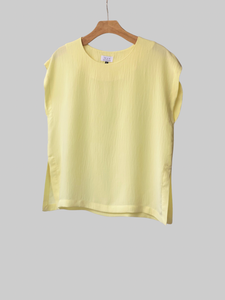Sleeveless Vanilla Yellow Textured Top